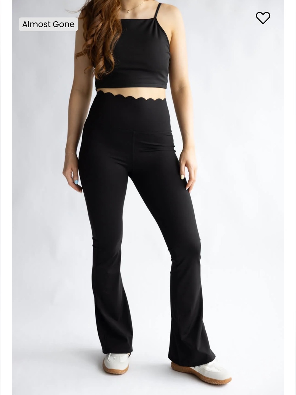 Simply southern scalloped flare leggings black large NWT